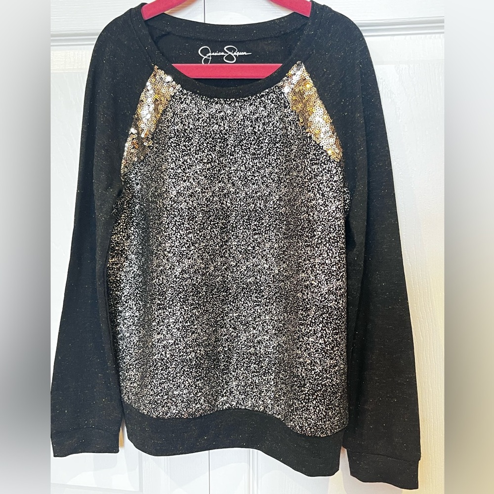 Sparkle Long Sleeve T, Girls Size Medium